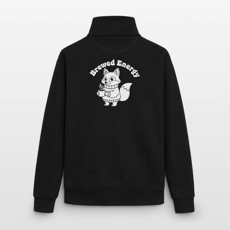 Modèle de pull Coffee Fox Sweat zippé unisexe en coton bio Stanley/Stella