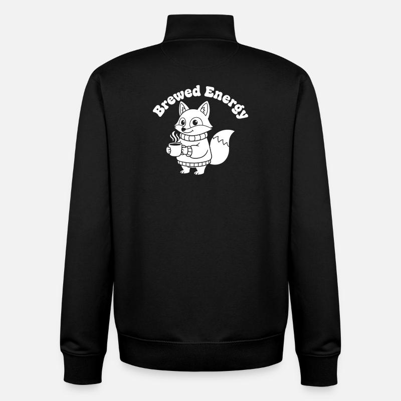 KaffeeFuchs Pullover Motiv - Unisex Organic Zip Sweatshirt von Stanley/Stella - Schwarz
