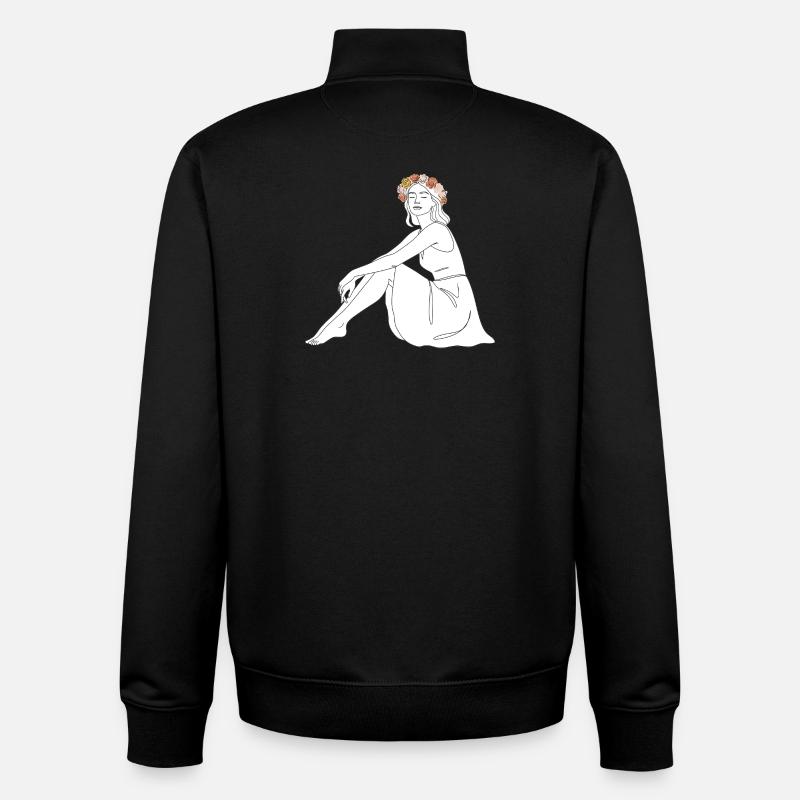 Rose – Motif d’été en ligne - Sweat zippé unisexe en coton bio Stanley/Stella - noir