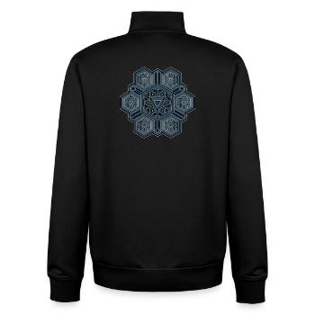 Heilige Geometrie Mandala Stern Yoga Meditation  - Unisex Organic Zip Sweatshirt von Stanley/Stella - Schwarz - Hinten - AI Model Male 185 light (185cm)