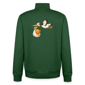 Stork Baby Delivery Teddy in Bundle Newborn - Unisex Organic Zip Sweatshirt by Stanley/Stella - bottle green - Back - AI Model Male 185 dark (185cm)
