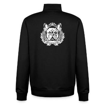 Royal Bulldog Crest - Unisex Organic Zip Sweatshirt by Stanley/Stella - black - Back - AI Model Male 185 light (185cm)