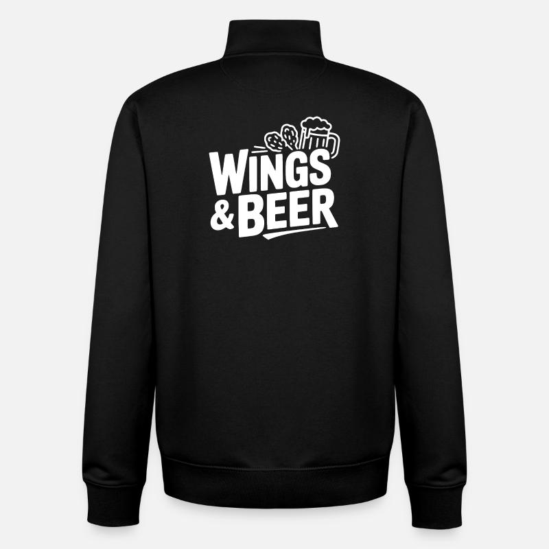 Wings and Beer - Unisex Organic Zip Sweatshirt von Stanley/Stella - Schwarz