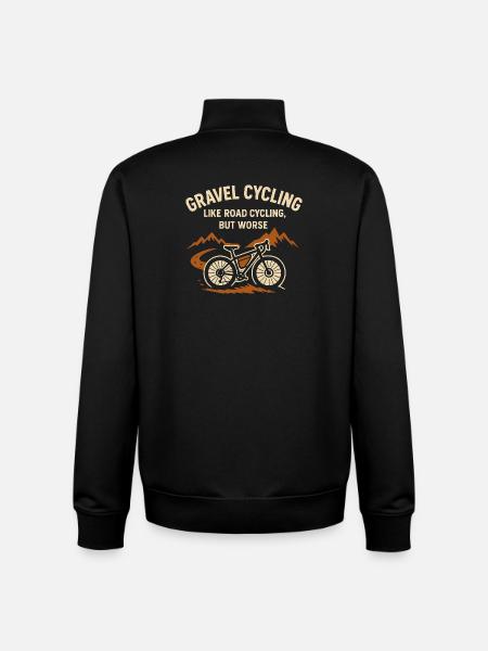 Gravel Cycling Bergfahrt - Unisex Organic Zip Sweatshirt von Stanley/Stella - Schwarz