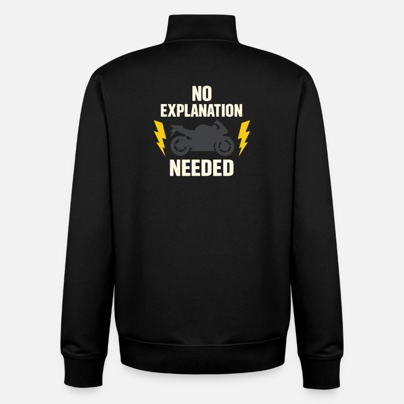 Why we ride motorcycles, - Unisex Organic Zip Sweatshirt by Stanley/Stella - black