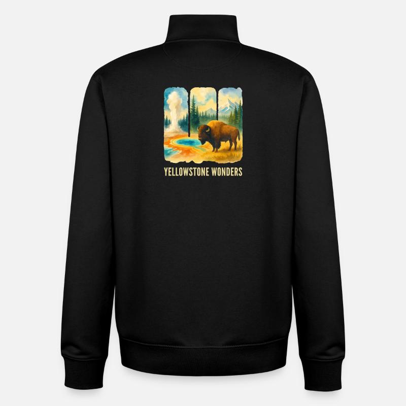 Berglandschaft mit Vulkan - Unisex Organic Zip Sweatshirt von Stanley/Stella - Schwarz