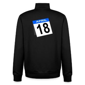 18. Geburtstag April Kalender - Unisex Organic Zip Sweatshirt von Stanley/Stella - Schwarz - Hinten - AI Model Male 185 light (185cm)