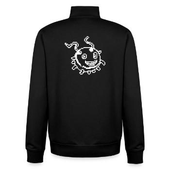 Virus Monster Pixel Art Comic - Unisex Organic Zip Sweatshirt by Stanley/Stella - black - Back - AI Model Male 185 light (185cm)