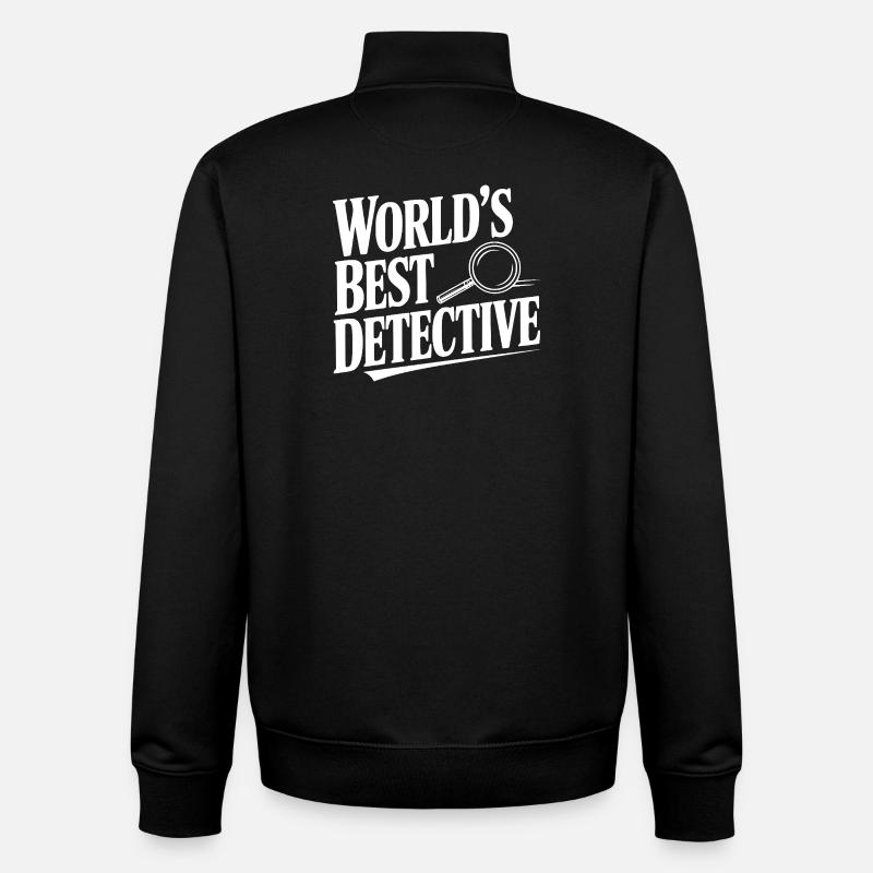 World's Best Detective - Unisex Organic Zip Sweatshirt by Stanley/Stella - black