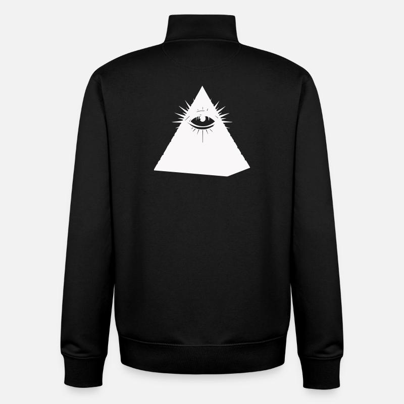 Symbole de l’œil pyramidal Illuminati - Sweat zippé unisexe en coton bio Stanley/Stella - noir