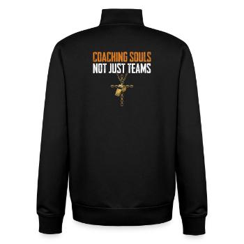 Coaching Souls Not Just Teams Gesegneter Papa - Unisex Organic Zip Sweatshirt von Stanley/Stella - Schwarz - Hinten - AI Model Male 185 light (185cm)