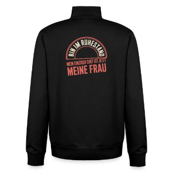 Rentner Bin Im Ruhestand Pensionär Kollege Rente - Unisex Organic Zip Sweatshirt von Stanley/Stella - Schwarz - Hinten - AI Model Male 185 light (185cm)