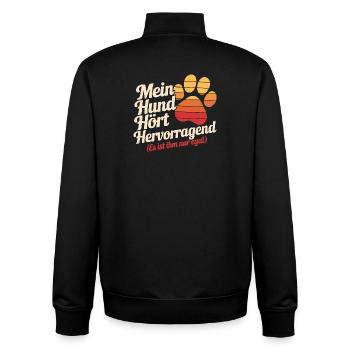  Mein Hund Hört Hervorragend Es Ist Ihm Nur Egal - Unisex Organic Zip Sweatshirt von Stanley/Stella - Schwarz - Hinten - AI Model Male 185 light (185cm)
