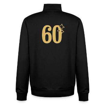 60e anniversaire 60e Étoile d’or - Sweat zippé unisexe en coton bio Stanley/Stella - noir - Dos - AI Model Male 185 light (185cm)