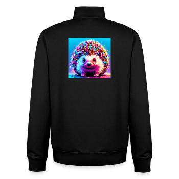 hedgehog - Unisex Organic Zip Sweatshirt by Stanley/Stella - black - Back - AI Model Male 185 light (185cm)