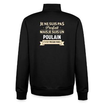Je Ne Suis Pas Parfait Mais Je Suis Un Poulain ... - Sweat zippé unisexe en coton bio Stanley/Stella - noir - Dos - AI Model Male 185 light (185cm)