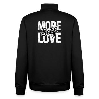 Mehr Liebe Selbstliebe Typografie - Unisex Organic Zip Sweatshirt von Stanley/Stella - Schwarz - Hinten - AI Model Male 185 light (185cm)