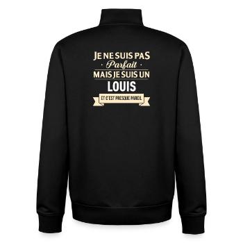 Je Ne Suis Pas Parfait Mais Je Suis Un Louis Et... - Sweat zippé unisexe en coton bio Stanley/Stella - noir - Dos - AI Model Male 185 light (185cm)