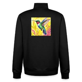 hummingbird - Unisex Organic Zip Sweatshirt by Stanley/Stella - black - Back - AI Model Male 185 light (185cm)