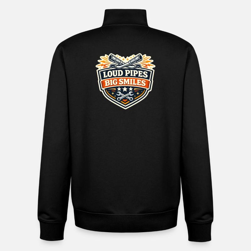 Lautrohre Großes Lächeln - Unisex Organic Zip Sweatshirt von Stanley/Stella - Schwarz