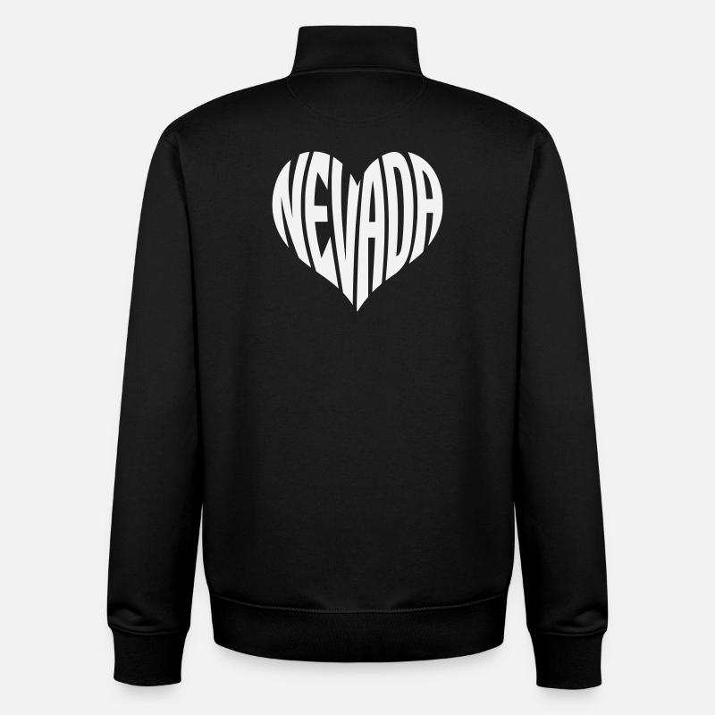 Nevada Heart Typography - Unisex Organic Zip Sweatshirt by Stanley/Stella - black