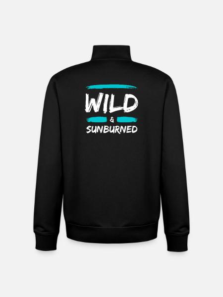 Wild & Sunburned Brush Text - Unisex Organic Zip Sweatshirt by Stanley/Stella - black