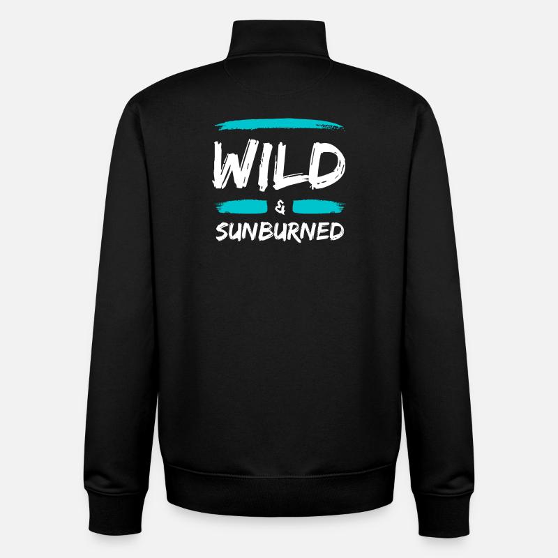 Wild & Sunburned Pinsel Text - Unisex Organic Zip Sweatshirt von Stanley/Stella - Schwarz