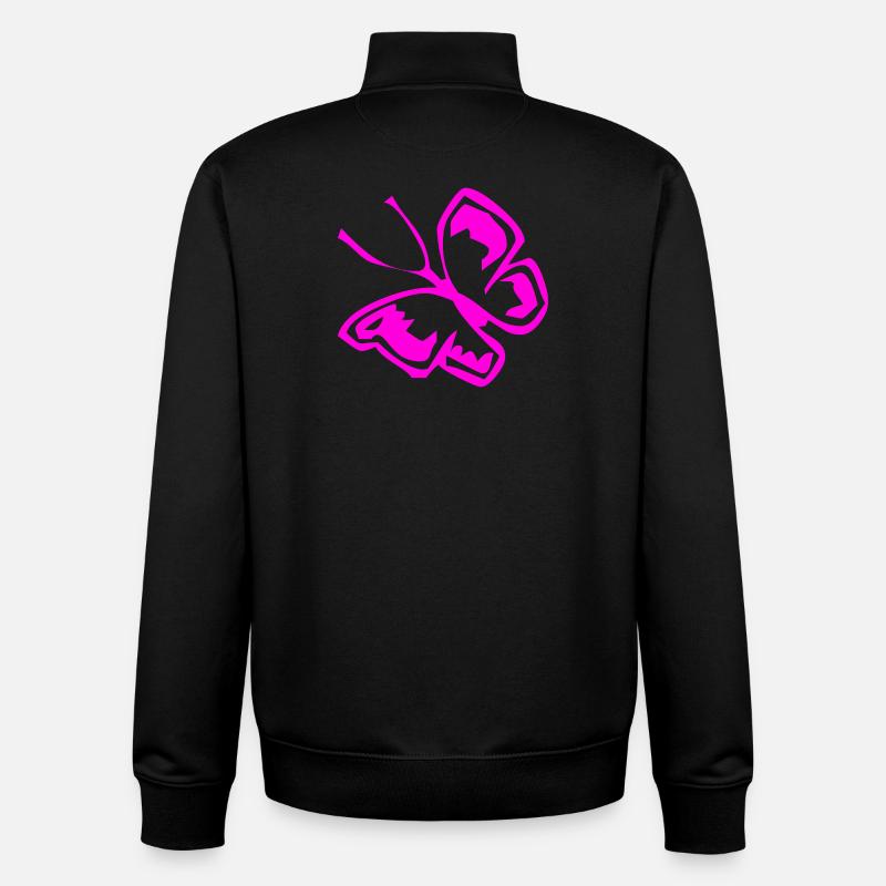 Papillon - Sweat zippé unisexe en coton bio Stanley/Stella - noir