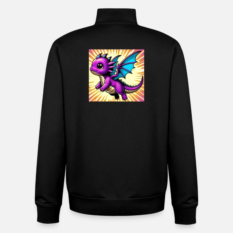 dragon - Sweat zippé unisexe en coton bio Stanley/Stella - noir