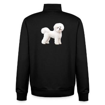Bichon Frisé réaliste - Sweat zippé unisexe en coton bio Stanley/Stella - noir - Dos - AI Model Male 185 light (185cm)