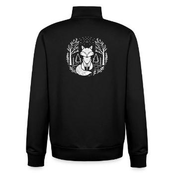 Fuchs im Wald Kreis Illustration - Unisex Organic Zip Sweatshirt von Stanley/Stella - Schwarz - Hinten - AI Model Male 185 light (185cm)