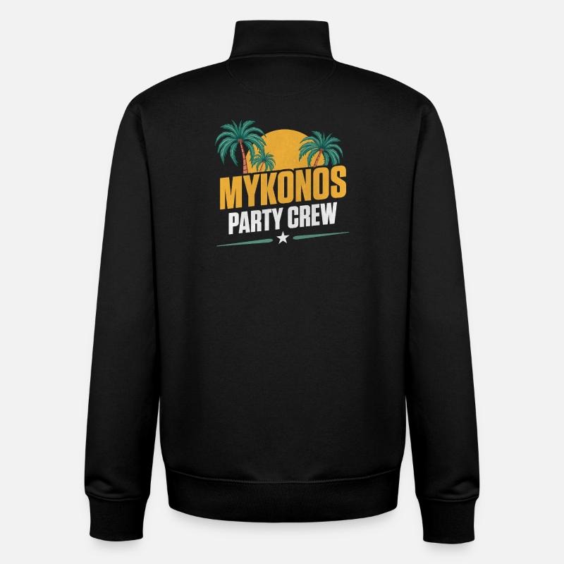 Équipe de fête de Mykonos - Sweat zippé unisexe en coton bio Stanley/Stella - noir