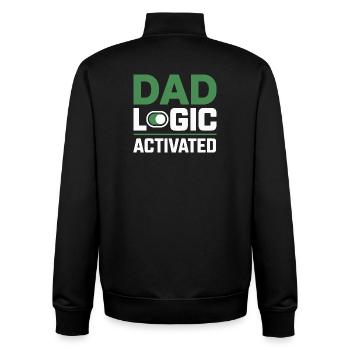 Funny Dad Logic Father Humor - Unisex Organic Zip Sweatshirt by Stanley/Stella - black - Back - AI Model Male 185 light (185cm)