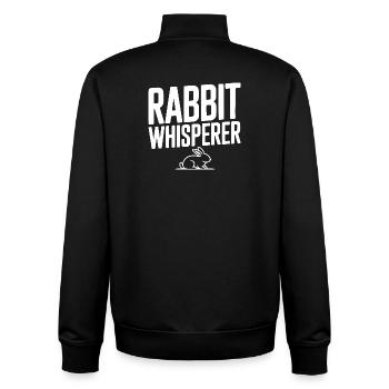 Rabbit Whisperer - Unisex Organic Zip Sweatshirt by Stanley/Stella - black - Back - AI Model Male 185 light (185cm)