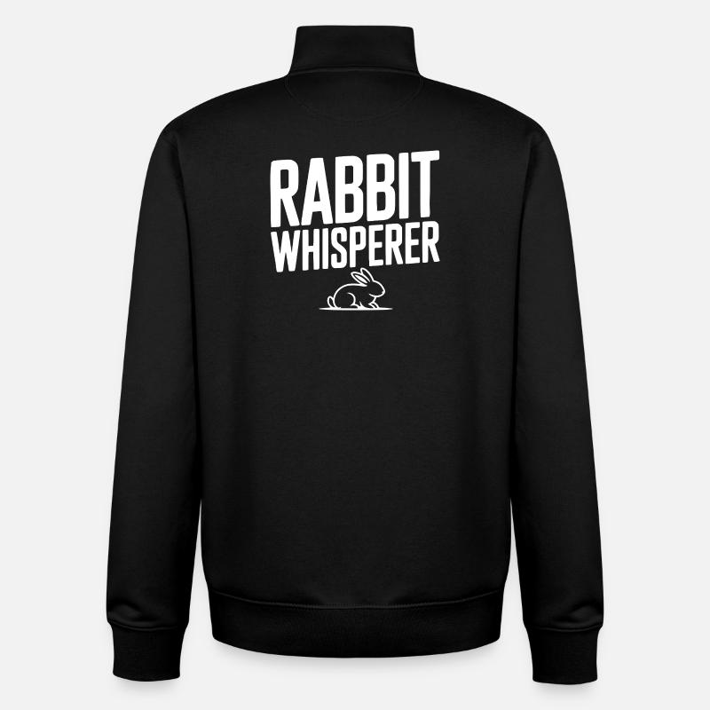 Le Chuchoteur de Lapins - Sweat zippé unisexe en coton bio Stanley/Stella - noir