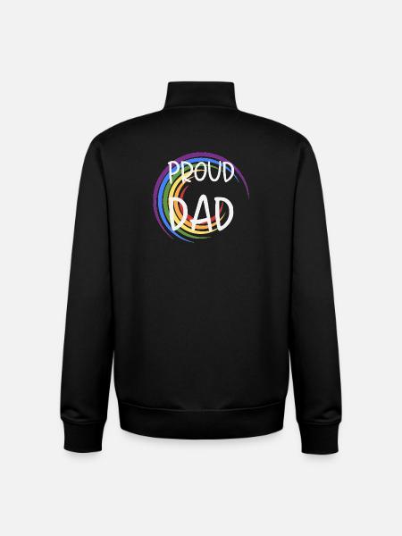 Proud Dad LGBTQ Rainbow Family - Unisex Organic Zip Sweatshirt by Stanley/Stella - black