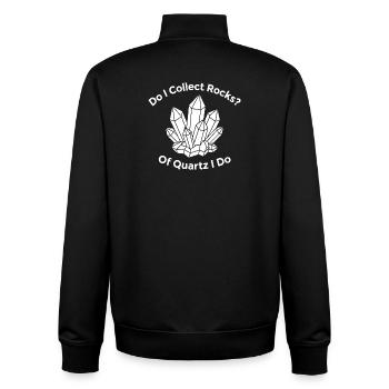 Funny Of Quartz I Do Rock Collector Geology Pun - Unisex Organic Zip Sweatshirt by Stanley/Stella - black - Back - AI Model Male 185 light (185cm)