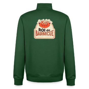Roi du Barbecue Vintage - Sweat zippé unisexe en coton bio Stanley/Stella - vert bouteille - Dos - AI Model Male 185 dark (185cm)