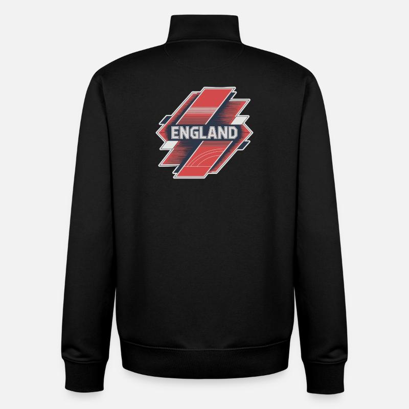 Angleterre - Sweat zippé unisexe en coton bio Stanley/Stella - noir