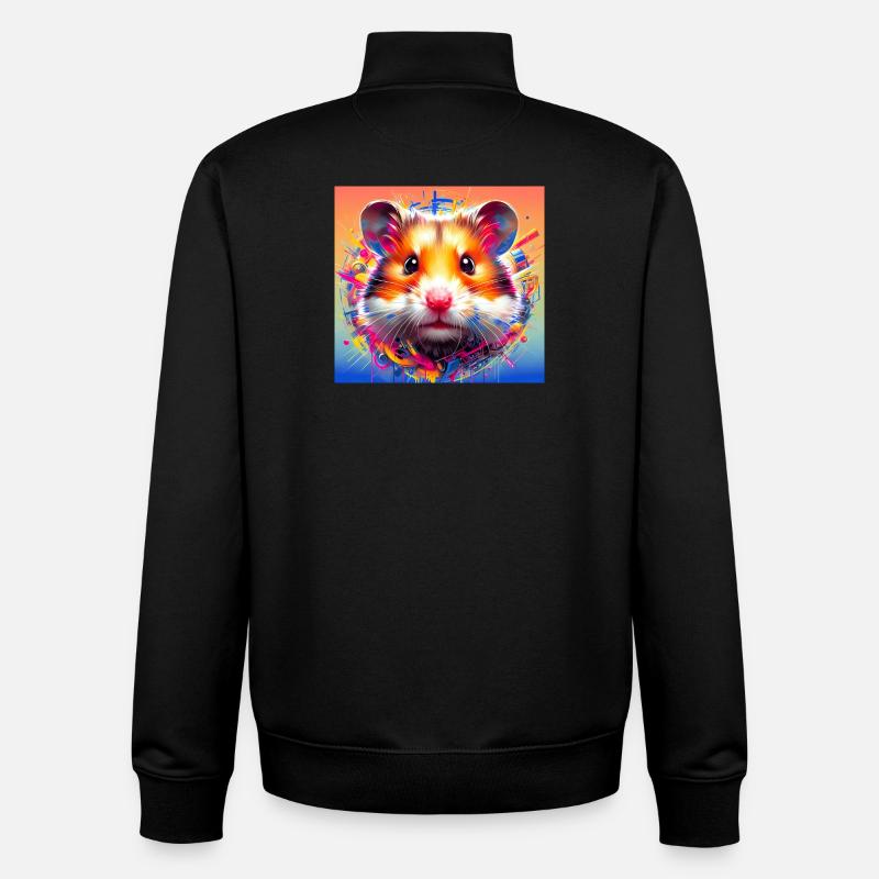 hamster - Sweat zippé unisexe en coton bio Stanley/Stella - noir