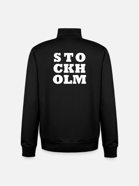 Logo de Stockholm - Sweat zippé unisexe en coton bio Stanley/Stella - noir