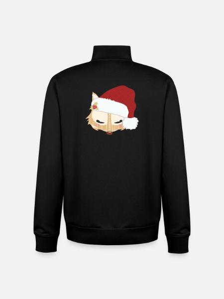 Fox head with santa hat - Unisex Organic Zip Sweatshirt by Stanley/Stella - black