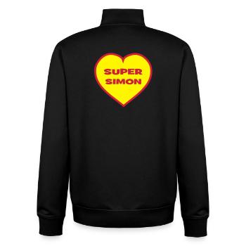 Super Simon - Unisex Organic Zip Sweatshirt by Stanley/Stella - black - Back - AI Model Male 185 light (185cm)