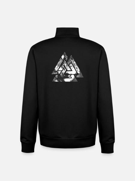 Valknut, symbole d’Odin - Avec Wolf - Sweat zippé unisexe en coton bio Stanley/Stella - noir