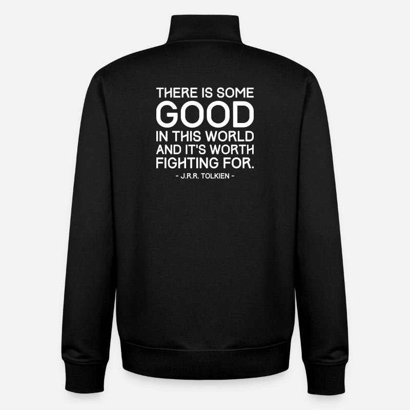 Il y a du bon (sombre) - Sweat zippé unisexe en coton bio Stanley/Stella - noir