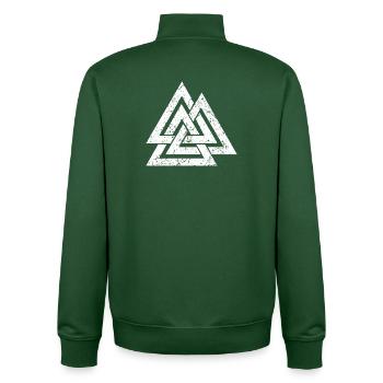 Valknut Symbol - Vikings Celts Germanic Peoples - Viking - Unisex Organic Zip Sweatshirt by Stanley/Stella - bottle green - Back - AI Model Male 185 dark (185cm)