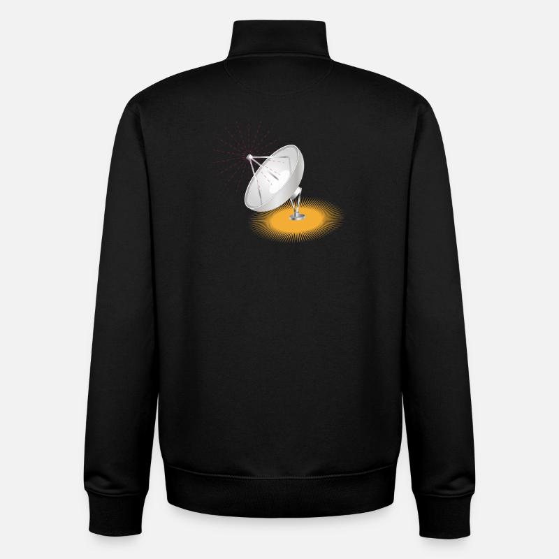 L’antenne parabolique, élément de conception - Sweat zippé unisexe en coton bio Stanley/Stella - noir