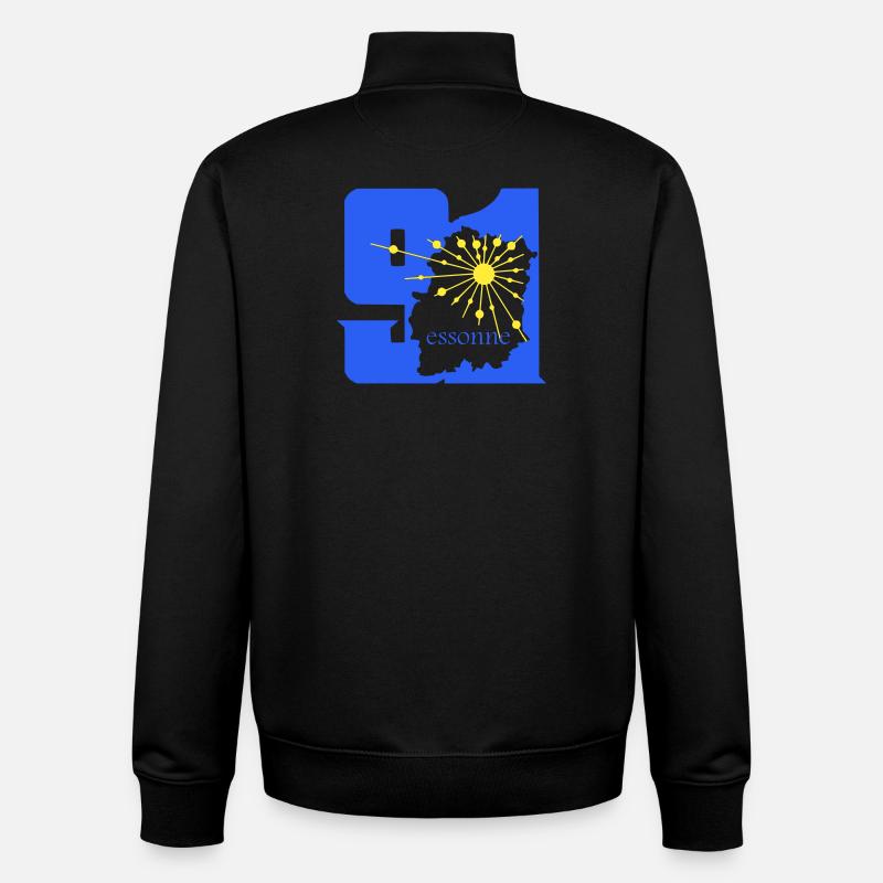 Essonne - Sweat zippé unisexe en coton bio Stanley/Stella - noir