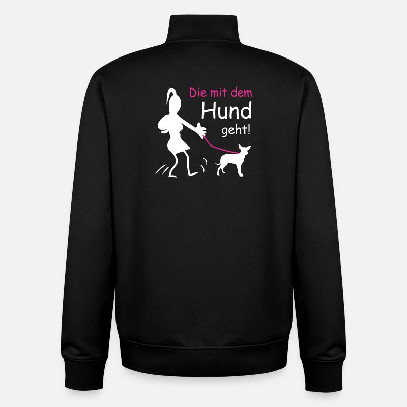 Die mit dem Hund geht - Unisex Organic Zip Sweatshirt von Stanley/Stella - Schwarz