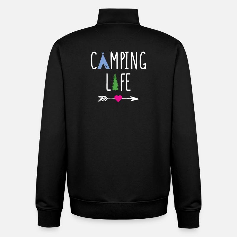 Vie de camping - Sweat zippé unisexe en coton bio Stanley/Stella - noir